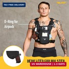 Elite Sports Chest Rig Vest W  Phone Holder   Gun Holster - Running Hiking Pack
