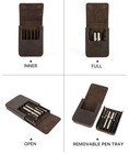 Handmade Pure Leather Pen Case Pencil Holder Fountain Pen Organizer Bag Case