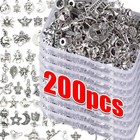 200pcs Mixed Charms Pendant Diy Jewelry Making Accessory For Bracelet Necklace