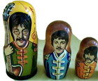 Sgt Pepper Beatles Nesting Doll 5-pc Set wood 4 5  Tall russia new 