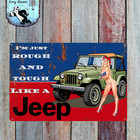 Rare Jeep Vintage Style Sexy Girl Metal Sign Man Cave Collectible Jeep Sign