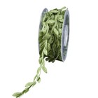 10 Yard Spool Artificial Green Leaf Ribbon For Wreaths And Floral Decorations