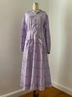 Vintage 1930s 1940s Cotton Day Dress Purple Gingham Farm Feedstack Medium Large
