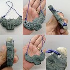 Ancient Riman Old Carved Raw Stone Amulet With Faces Heads