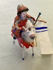 Antique Lot Of 4 Japanese Samurai Warrior On Horse Paper Machete Doll Figures