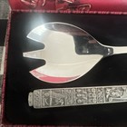  vtg   konge Tinn  royal Pewter  salad Servers 9 5     norway  viking  king Olaf