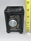 Small Cast Iron Combination Safe Coin Bank W  Embossed Dog  Man   Guardian Angel