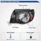 Headlights Compatible With 2005-2011 Toyota Tacoma Clear Lens Amber Reflector  B