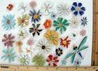 32 Daisy   Dragonfly Mosaic Tile Mix Size   Color Broken China Plate Tiles     