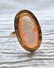Vintage 10k Rose Gold Cameo Shell Ring - Sz 5 5 - 2 71 Grams