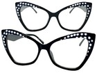 Classic Vintage 60s Retro Cat Eye Style Clear Lens Eye Glasses Funky Black Frame