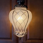 Vintage Swag Lamp Cornell Light Gold Brass Frosted Glass Hollywood Regency