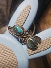 Vintage Old Pawn Dead Pawn Acoma Indian Turquoise Infinity Sterling Silver Size9