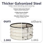 Round Galvanized Raised Garden Bed Kit  3 Pcs 2 X 2 X 1ft Pearl White Galvani   