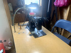 Vintage Singer 107w1 Industrial Sewing Machine  Table And Motor