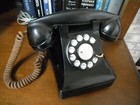 Vintage Bell System Western Electric Black Rotary Dial Desk Telephone Bakelite 