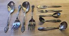 Vtg Lot 9 Silver Plated Serving Utensils Silverware Meat Fork Ladle Sugar Rogers