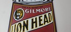 Vintage Gilmore Motor Oil Sign - Motor Oil Bucket Quart Can Gas Porcelain Sign