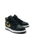  new  Kids Nike Air Jordan Retro 1 Mid  ps  Black metallic Gold  dq8424 071      