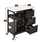 Rolling Kitchen Cart Storage Serving Food Prep Trolley 3 Drawers Lockable Wheels