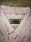 Vintage 70s Men s Dress Shirt With Semi Sheer Fabric   Pink Satin Ribbon Stripes