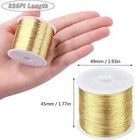 Mikimiqi 328ft Jewelry Wire Craft 26 Gauge Tarnish Resistant Gold 