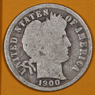 1900  p  - Liberty Head  barber  Silver Dime 10   - G - Good Dbkjc