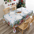 Christmas Tablecloth 52x70 Inches  Holiday Table 70 X 52  rectangular   White