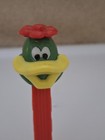 Vintage 1973 Pez No Feet Short Bill Duck green Head With Red Flower-austria 3 4