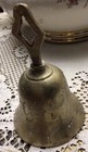 Antique Beautiful Etched Design Solid Brass 4    Collectible Old Schoolhouse Bell 