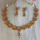 Bollywood Indian 22k Gold Plated Jewelry Wedding Beautiful Necklace Earrings Set