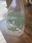 Acl Home Dairy Bottle Green Ct Ma Quart Rare Vtg 40s 50s Farm Display