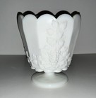 Vintage Westmoreland Footed Milk Glass Vase Jardiniere Planter 6 5    Grape Usa