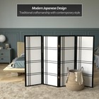 Red Lantern 4 Ft  Short Double Cross Shoji Screen - Black - 4 Panels Dc48-blk-4p