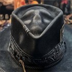 Gothic Cowboy Hat With Skull Design For Halloween Costume party Black Hat