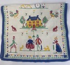 Vintage Quality Linen Pure 100  Linen Tea Towel 1960s Colonial Theme 27    X 16   