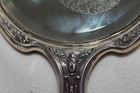Antique Stylish Sterling Silver  925 Hand Self Mirror Vanity Floral 285 Grams