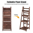 4 Tier Foldable Ladder Bookshelf Rack Vintage Plant Stand Display Shelf Storage