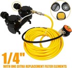 Direct Breath 12v Oil-less Hookah Dive Air Compressor W  50ft Hose regulator