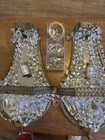 Early 1900s Antique Brass And Crystal Wall Sconces