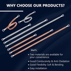 12 Pcs Universal Automotive Ground Straps Tinned Copper Braided Engine Grounding