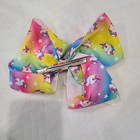 Jojo Siwa Large Rainbow Unicorn Sparkle Star With Rhinestones Hair Bow Clip 