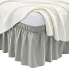 Elastic Bed Ruffle Skirt Elastic Elegant Wrap Ruffle Around Bed With 15inch Drop