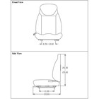 Replacement Gray Seat W armrests Fits Exmark  Fits Toro Zero Turn Mowers