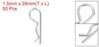 50pcs Hitch Pin Clip 1 5mm X 28mm Carbon Steel Retaining R Clip Pin Silver