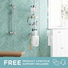 Zenna Home Tension Pole Shower Caddy Corner Adjustable  60 To 97 Inch  Chrome 