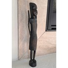 Vintage African Hand Carved Kenya Tribal Wooden Sculpture     Tall Figurine 15 