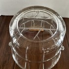 Vintage Glass Anchor Basket Ice Bucket Fruit Bucket With Wooden Handle 7  Tall