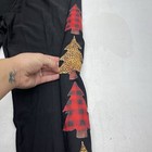 Women   s Black Multi Printed Christmas Tree Leggings Size Large