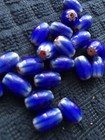 21 Pc Awesome Chevron African Trade Beads 14x11 Mm  varying average  Lot B10